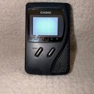 Casio TV-600B Handheld Portable Color LCD TV Black Vintage 90s Retro Works